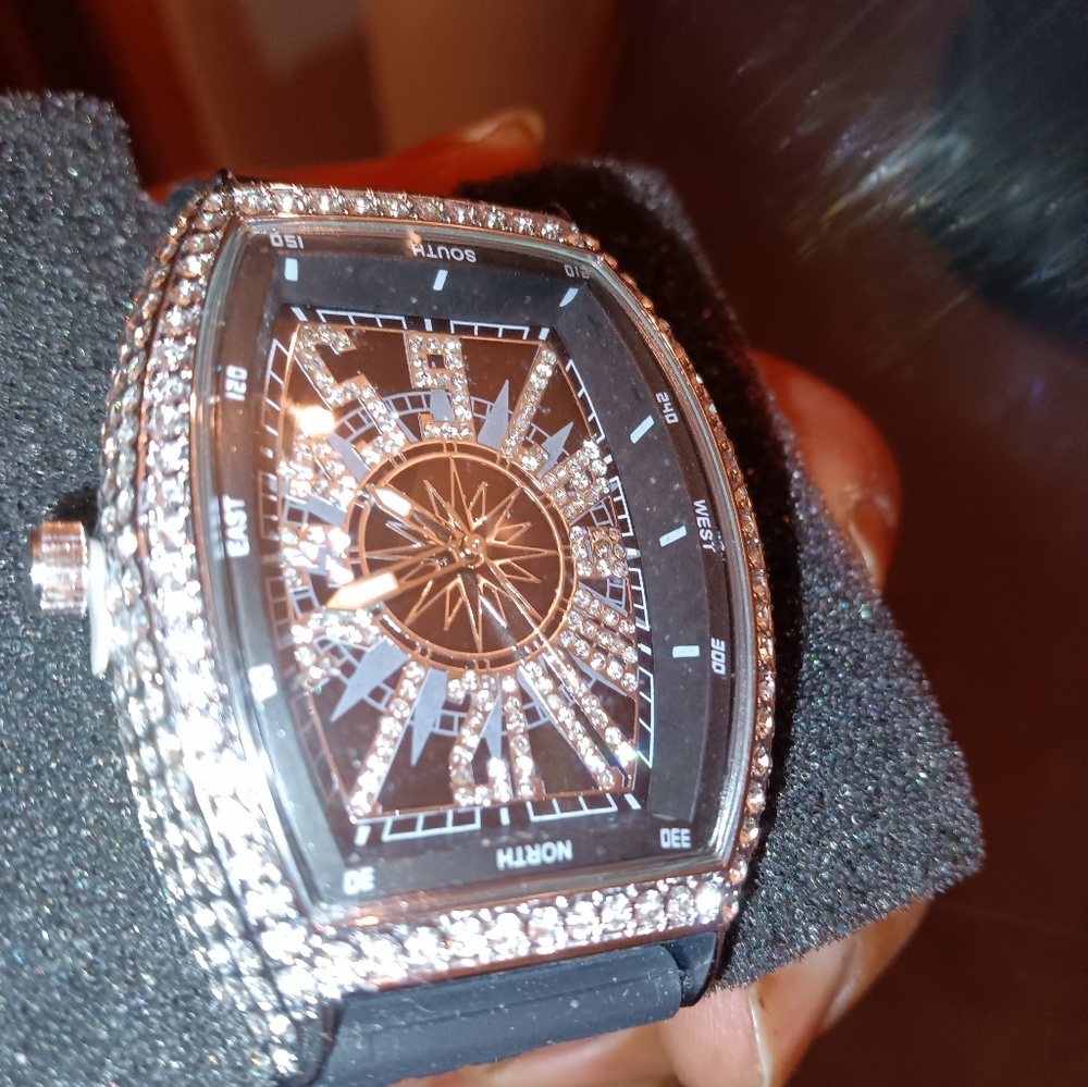 Iced out watch muller